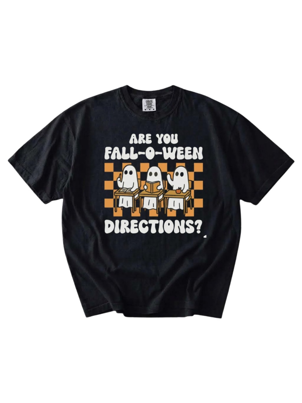 Comfort colors Black 'Are You Fall-O-Ween Directions?' Halloween Graphic Tee